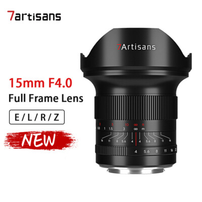 7Artisans 15mm F4.0 Full Frame MF Lens for Canon RF Sony E Nikon Z Leica L mount