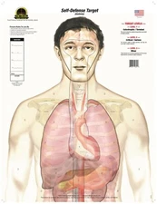 Self Defense Anatomy Human Paper Shooting Target Pad of 25 Single Targets