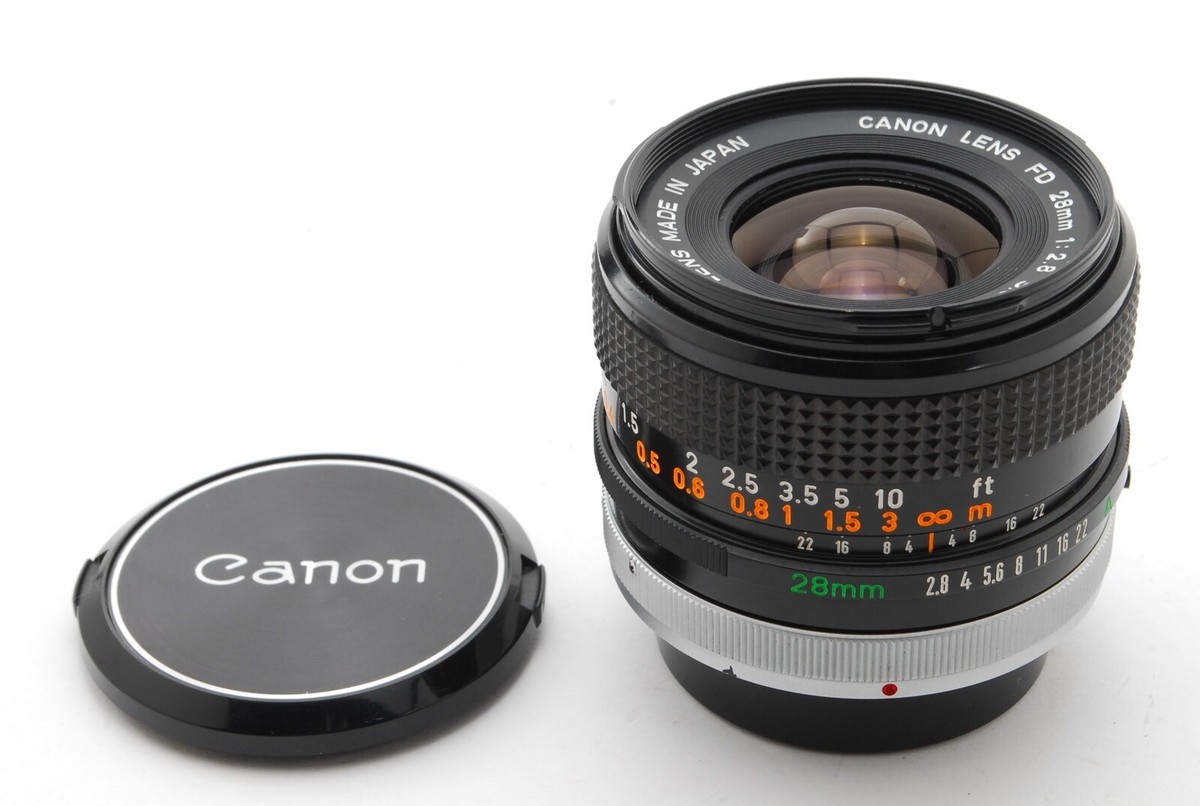 EXC+5 Canon FD 28mm f/2.8 S.C. SC, Front Cap, Rear Cap from Japan