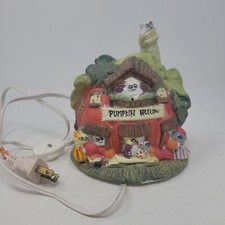 Porcelain Lighted Halloween House Pumpkin Hollow Ghosts