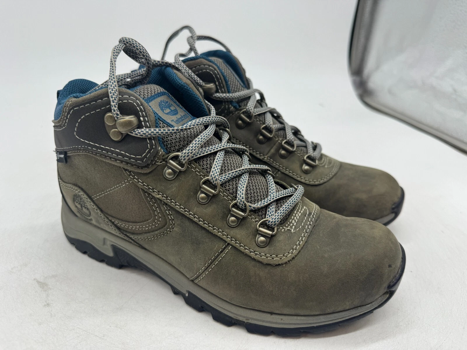 Timberland Mt. Madsen Stivali da trekking donna in pelle verde stringati alla caviglia 7 5