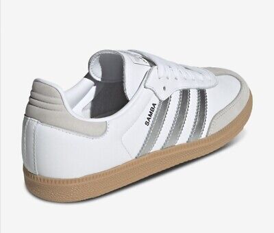Adidas Samba OG White Silver Metallic Grey Wmns JI2725 | eBay Adidas Samba OG White Silver Metallic Grey Wmns JI2725 | eBay