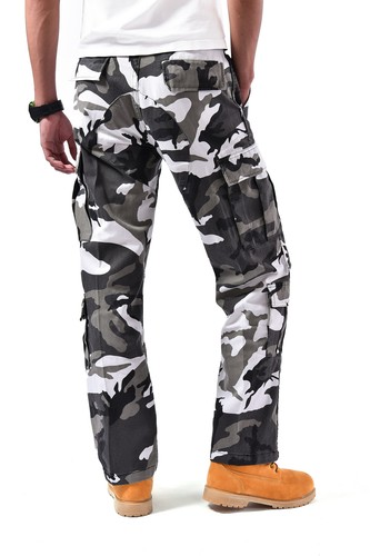 BACKBONE Mens Paratrooper Airborne Vintage Look Pants Camo Casual Cargo Pants - Picture 20 of 74