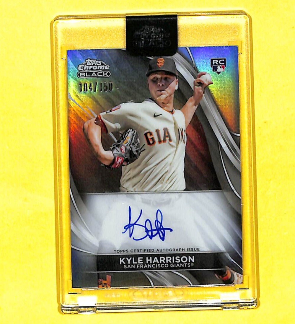 2024 Topps Chrome Black Kyle Harrison 104/150 Auto Refractor Rookie Card Giants