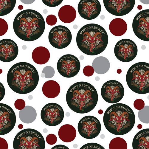 Krampus Who's Naughty Christmas Holiday Premium Gift Wrap Wrapping Paper Roll