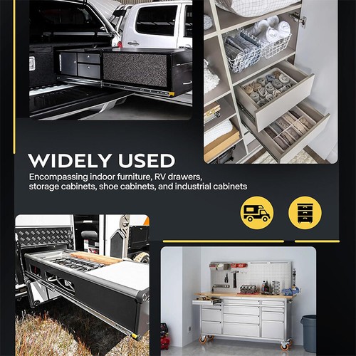 Drawer Slides with Lock Drawer Slides 30-60" 250/500lbs 3-Fold Full Extension - Picture 6 of 14