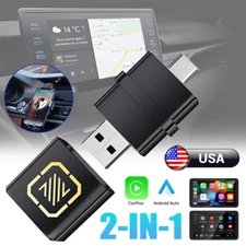 Wireless Carplay Android Auto Adapter 2 in-1 Mini Box Plug &Play Wireless Dongle