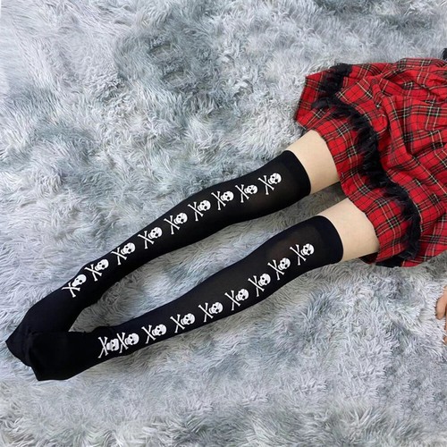 Halloween Stockings Spider Web Long Socks Skull Bat Thigh Highs Socks Hosiery US - Picture 11 of 22