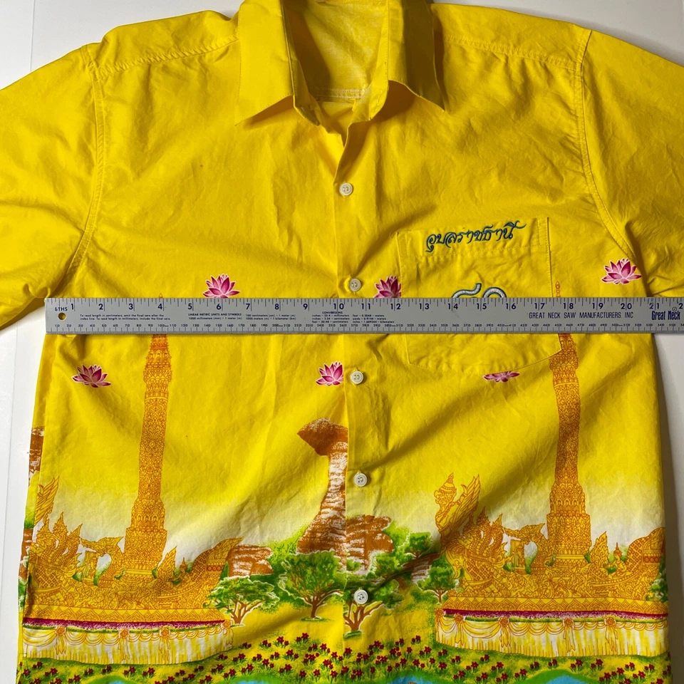 Мужская рубашка Thailand Queens день рождения кнопка коротким рукавом XL вышитый карман - Изображение 3 из 4