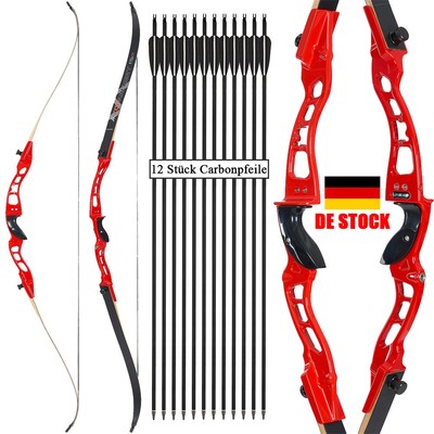 Bogenschießen 66'' Takedown Recurvebogen 20-40lbs Rechtshänder Bogen Jagd Ziel