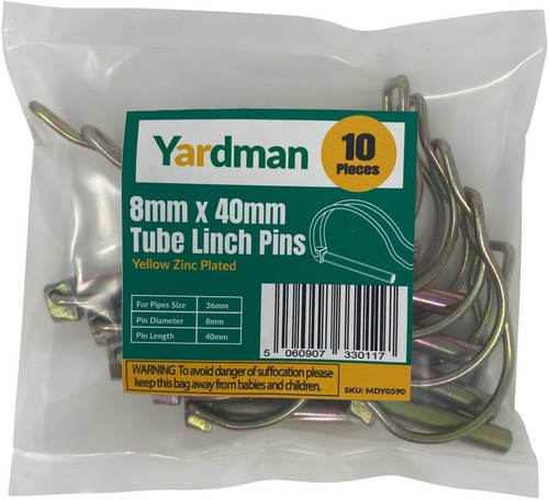 YARDMAN 10-pcs Pipe Tube Linch Lynch Pin 8mm x 40mm for 36mm Shaft Lock Clip - Picture 4 of 4