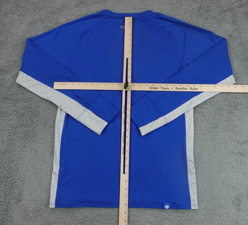 Rabbit Running Shirt Mens Large Blue Long Sleeve Shirt Performance Stretch - 第 9/12 張圖片