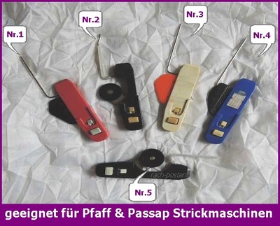 gebrauchte Abstreifer rot schwarz Blau für Pfaff & Passap Strickmaschinen (10S16