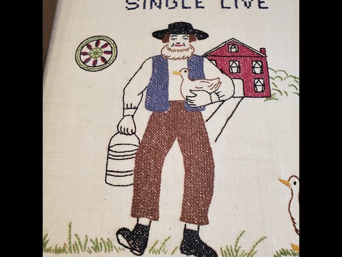 Set of 2 Vintage Handmade Needlework Framed Amish Saying 13"x17" - Picture 5 of 7