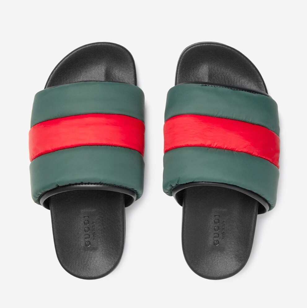 サンダル・ミュール GUCCI Web Slide Sandal 630326 Gucci Rubber Slide 'Green Red' 630326-J8700-8460