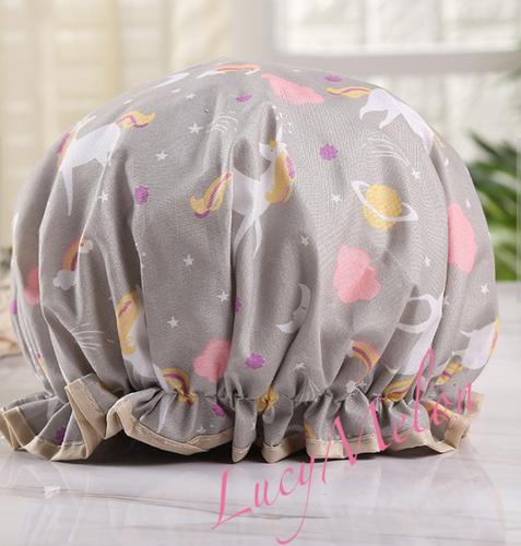 50 + Luxury Shower Cap Bath Hat Hair sleep Care womens waterproof double layer - Picture 46 of 64