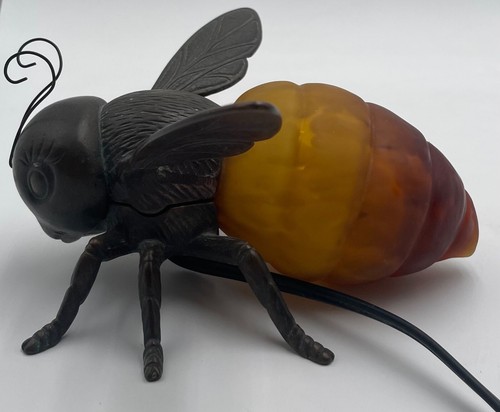 Tin Chi Andrea by Sadek Metal And Glass Bee Insect Table Lamp Night Light - Picture 3 of 8
