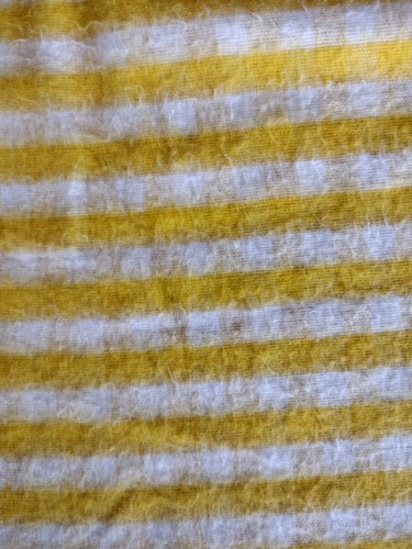 Vintage Satin Trim Acrylic Yellow White Blanket Picnic Nursery Throw 70 X 86 In - Picture 6 of 8
