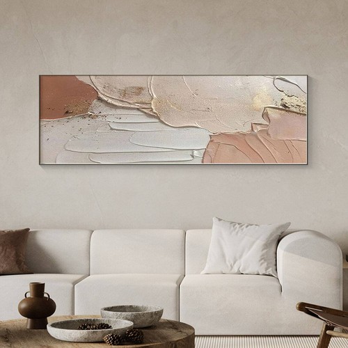 Handgemaltes abstraktes Gemälde Erdton Wandbild individuell Leinwandbild - Bild 2 von 6