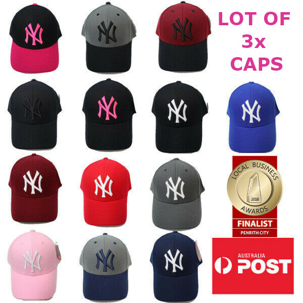 NY New York Yankees Logo Adjustable Baseball Cap MADE IN KOREA LOT