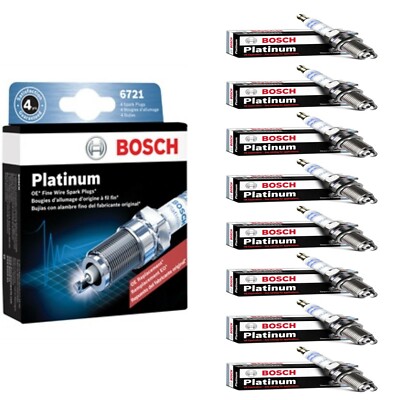 8 pcs Bosch Platinum Spark Plugs For 1985-1986 CHEVROLET K10 SUBURBAN V8-5.7L
