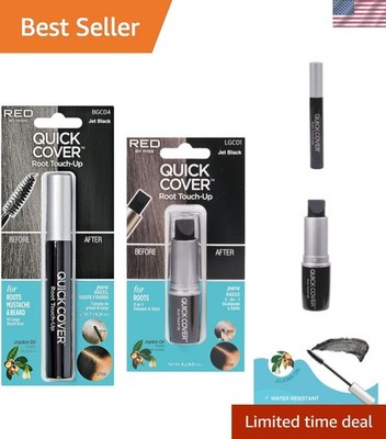 Temporary Gray Hair Touch Up Set: Jet Black, Moisturizing & Water-Resistant
