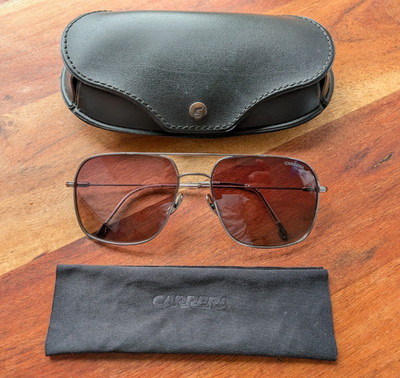 Carrera 247/S Sonnenbrille Titan Polarized Aviator 59#17 Dark Ruthenium Vintage