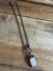Sterling Silver Marcasite Carved Mother Of Pearl Necklace Removable Pendant — photo 2