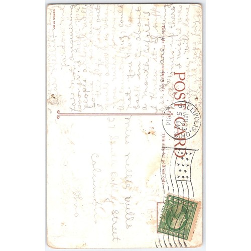 Postcard Love and Happiness Birthday Wishes Gallipolis Ohio 1914 - Picture 2 of 3