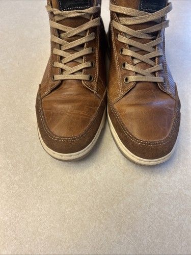Bull Boxer Laytone Sneakers Uomo 8 41 Pelle Marrone Fatto a Mano Scarpe Mid Top - Foto 2 di 11