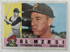 1960 Topps - Bill Mazeroski #55 Pittsburgh Pirates VG One owner Private Collect