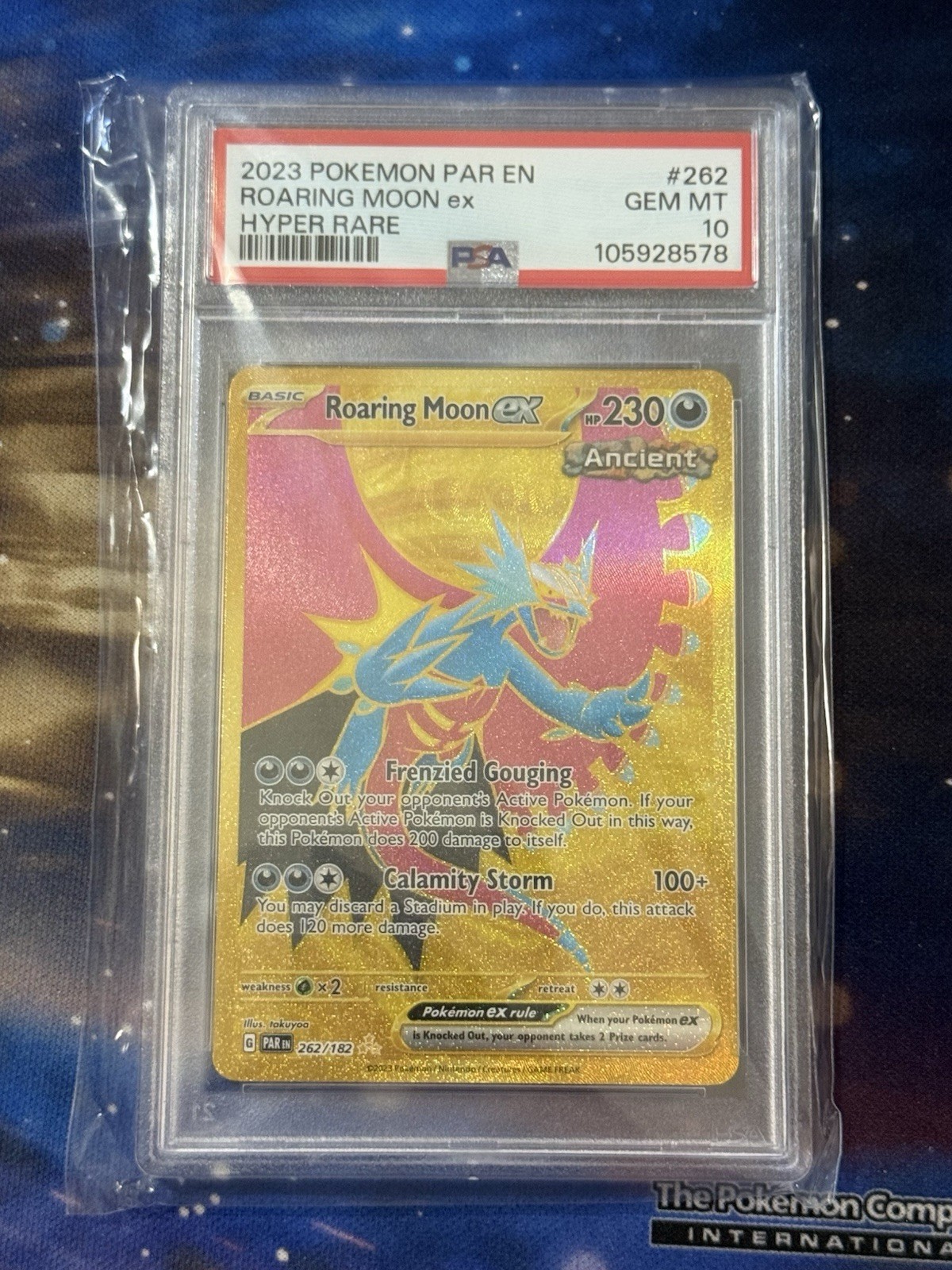 2023 POKEMON PAR EN-PARADOX RIFT HYPER RARE #262 ROARING MOON EX PSA 10