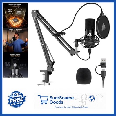Professional USB Microphone Kit 192kHz/24Bit for Streaming, Gaming, YouTube