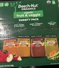 (2 Boxes), Beech-Nut Organics Stage 2 Baby Food, 4oz Jars, 32 Pack, BrandNew