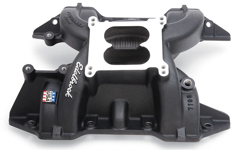 Colector Edelbrock 71933, One BBM Performer RPM 440 aluminio negro rendimiento Foto 3 de 4