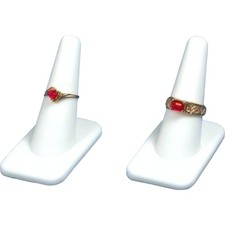 White Rubber Ring Finger Jewelry Holder Showcase Display Stands Kit 60 Pcs