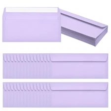 60 Pack Light Purple #10 Business Envelopes, Letter Size Envelopes