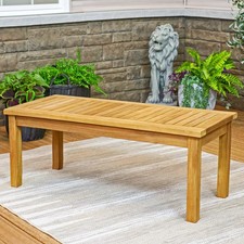 Outdoor Patio Coffee Table, Solid Teak Wood, 45&rdquo; W, Rectangular by Sunnydaze