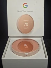 Google Nest Smart Thermostat Sand WiFi Programmable GA02082 US New Open Box