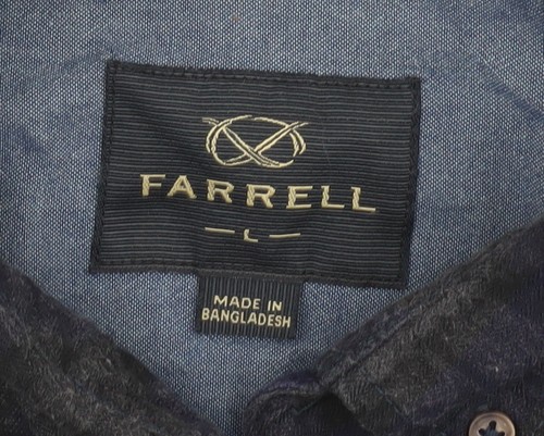 Farrell Men's Blue Plaid Long Sleeve Shirt Size L - Picture 4 of 12