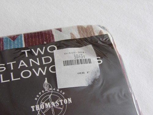New Pack of 2 Vtg Thomaston USA Southwestern Pattern Aztec Standard Pillowcases - Picture 4 of 8