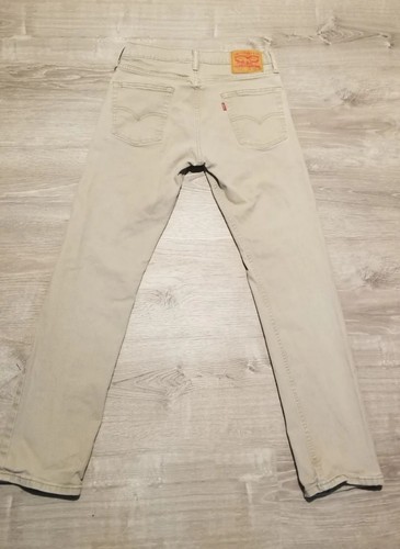 Levis 513 Slim Straight Jeans Herren 30x32 hellbraun beige Baumwollmischung - Bild 3 von 4