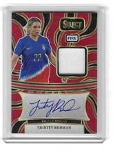 2024-25 Panini Select FIFA Trinity Rodman Red Refractor Patch Auto Card USA