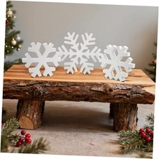 Winter Wooden Snowflake 3 PCS Christmas Wooden Snowflakes Decor Winter White