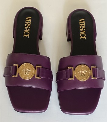 VERSACE Medusa Women's Plum Sandals 6 US (36 Euro) 1014748