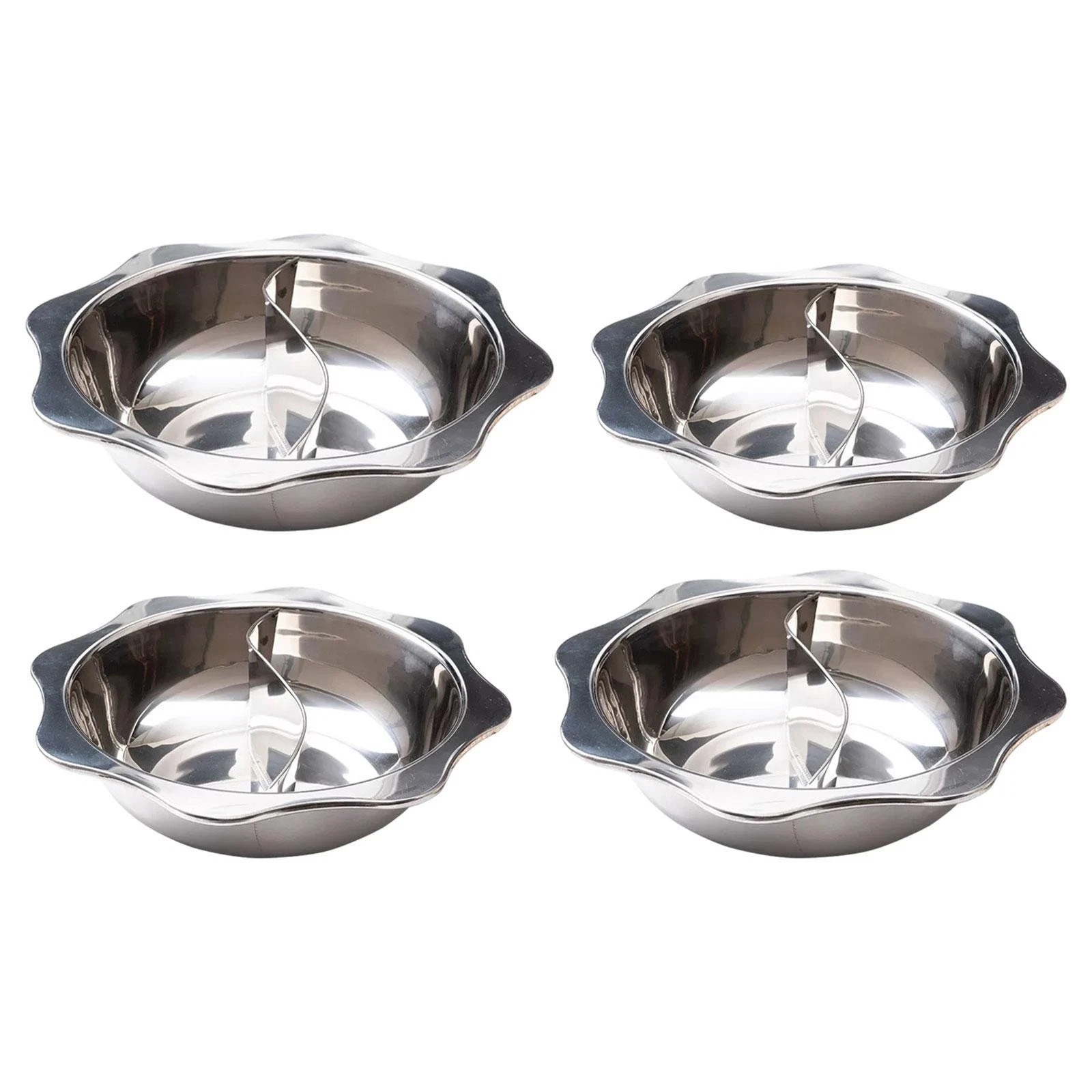Stainless Steel Divided Hot Pot Stockpot for Home Camping Family Gathering