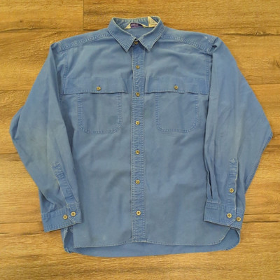 VTG The North Face Men Medium Button Up Shirt Skater Grunge Faded Distress