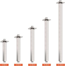 HarJue Ceiling Mounted Shower Arm, Rain Shower Square Extension Arm with Flange