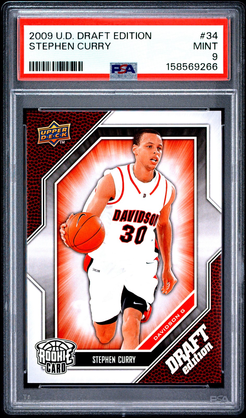 2009 Upper Deck Draft Edition #34 Stephen Curry PSA 9 view 1