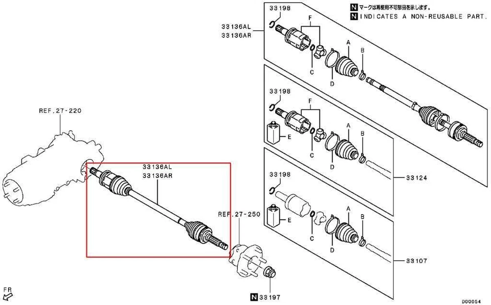 22-25 Mitsubishi Eclipse Cross ES 4x4 Rear LH CV Axle Drive Half Shaft 3715A405 - Image 2 of 4